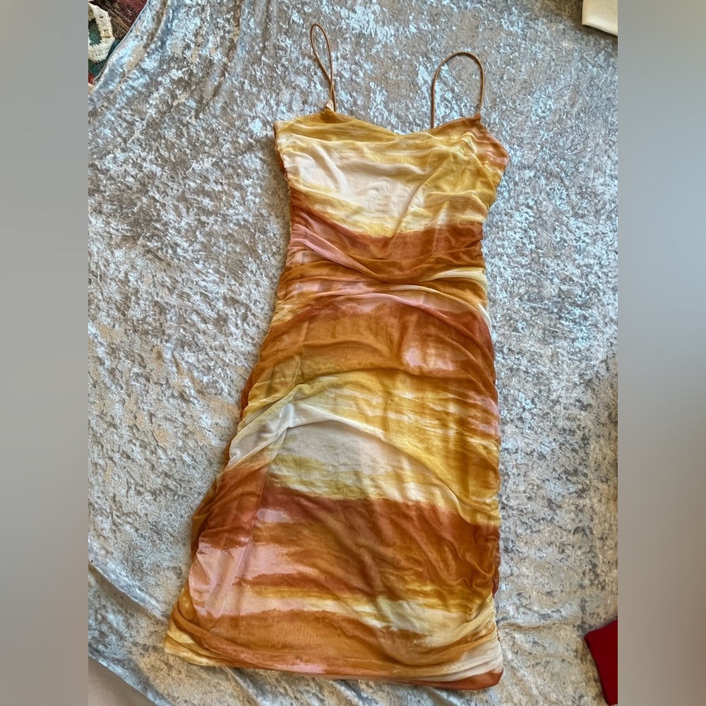 Sunset Mesh Mini Dress